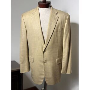 Hickey Freeman Windowpane Check Sport Coat‎ Blazer Luxury Wool Madison Jacket